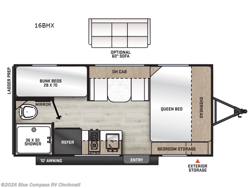 2026 Forest River Aurora Light 16BHX - New Travel Trailer For Sale by Blue Compass RV Cincinnati in Cincinnati, Ohio