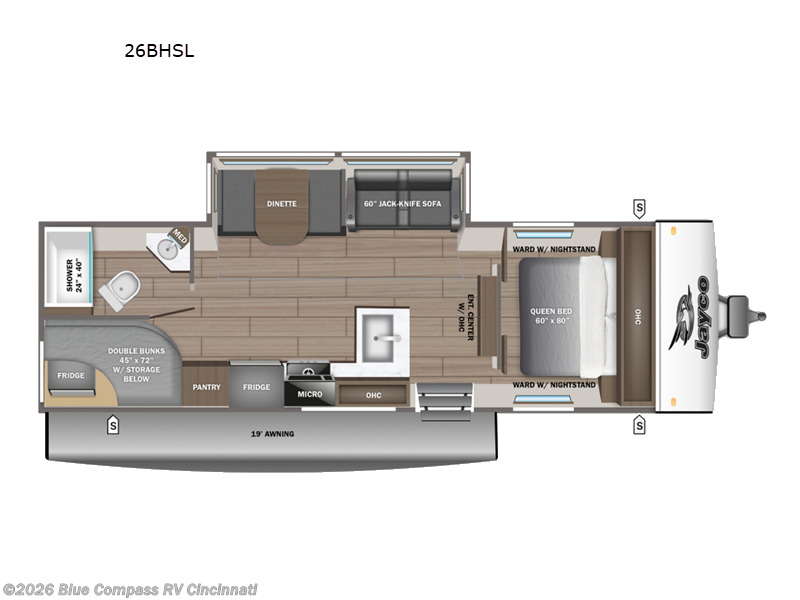 2026 Jayco Jay Feather SL 26BHSL - New Travel Trailer For Sale by Blue Compass RV Cincinnati in Cincinnati, Ohio features Slideout
