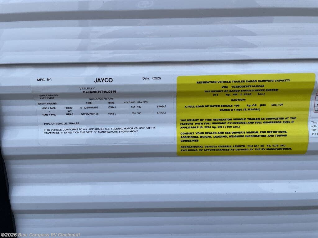 2026 Jay Flight SLX 295TBS by Jayco from Blue Compass RV Cincinnati in Cincinnati, Ohio
