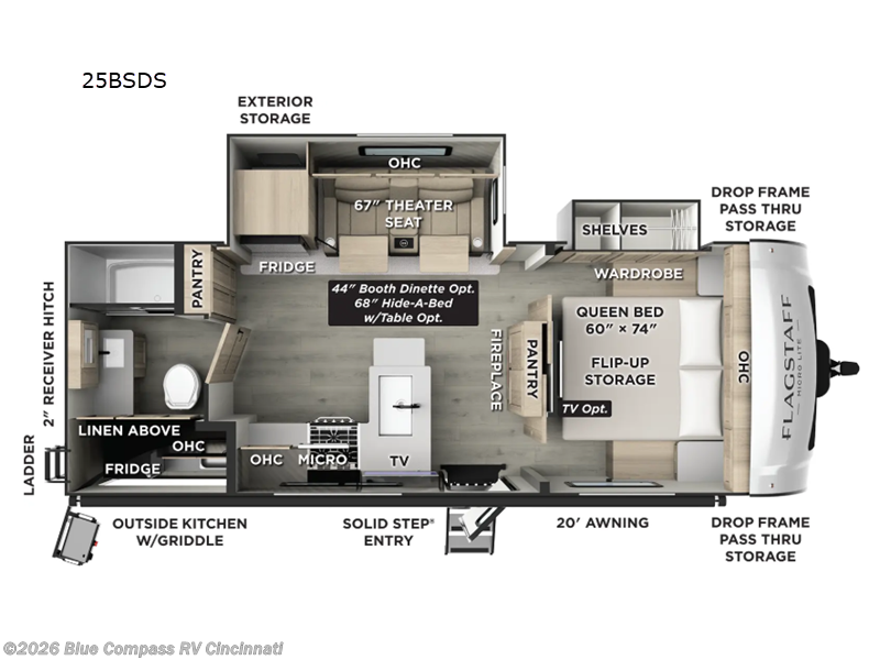 2026 Forest River Flagstaff Micro Lite 25BSDS - New Travel Trailer For Sale by Blue Compass RV Cincinnati in Cincinnati, Ohio features Slideout