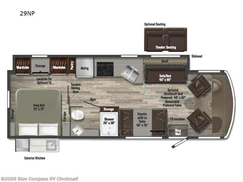 2023 Winnebago Vista 29NP - Used Class A For Sale by Blue Compass RV Cincinnati in Cincinnati, Ohio features Slideout