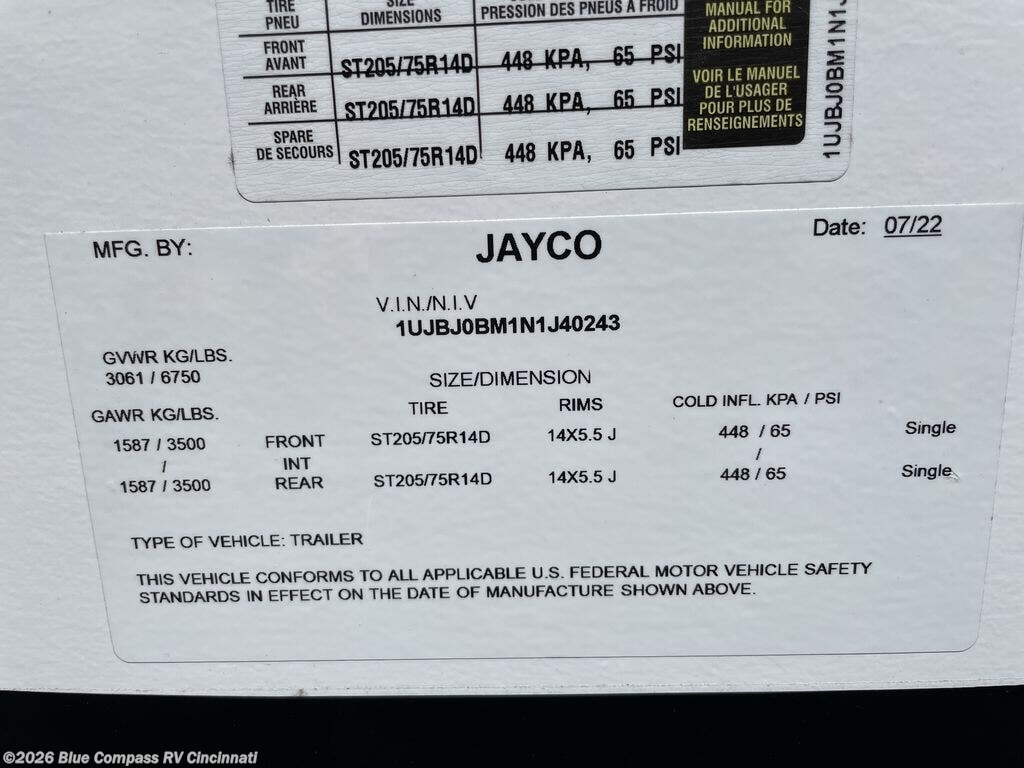 2022 Jay Feather 22RB by Jayco from Blue Compass RV Cincinnati in Cincinnati, Ohio