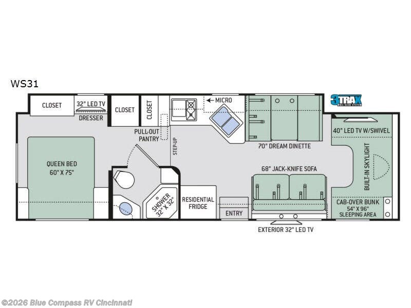 2017 Thor Motor Coach Quantum WS31 - Used Class C For Sale by Blue Compass RV Cincinnati in Cincinnati, Ohio features Slideout