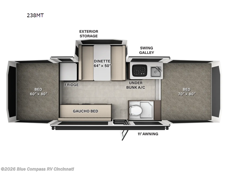 2026 Forest River Flagstaff MAC Series 238MT - New Popup For Sale by Blue Compass RV Cincinnati in Cincinnati, Ohio features Slideout