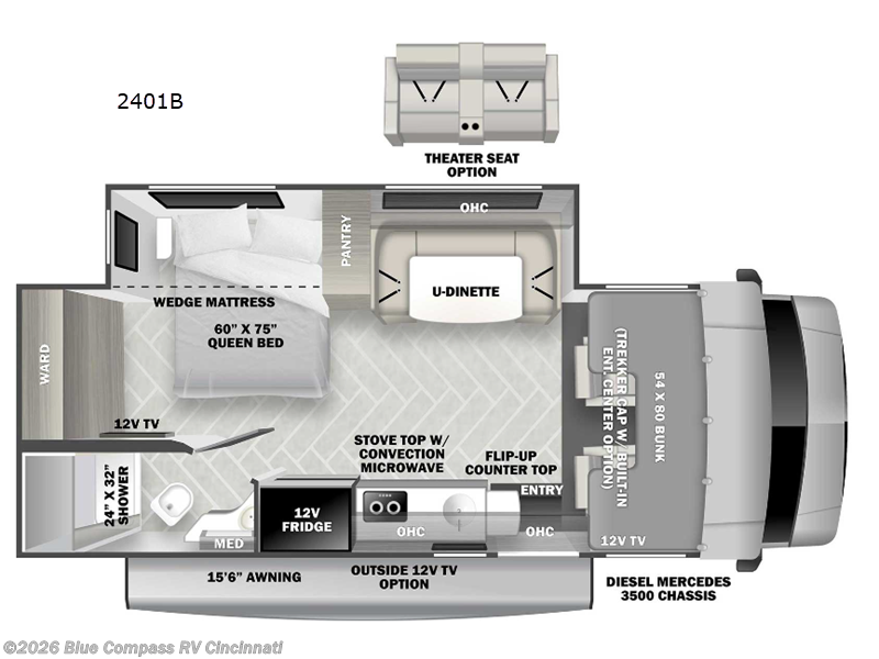 2023 Forest River Forester MBS 2401B - Used Class C For Sale by Blue Compass RV Cincinnati in Cincinnati, Ohio features Slideout