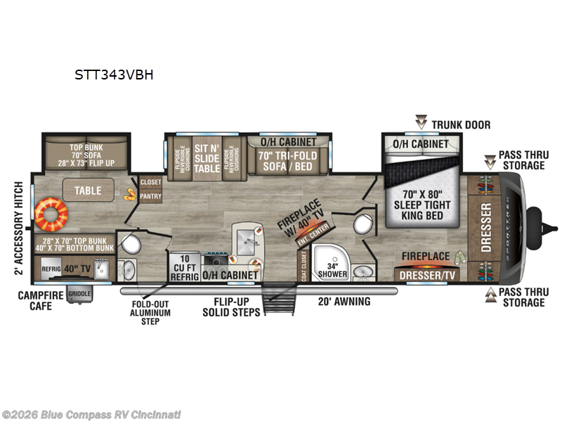 2027 Venture RV SportTrek Touring Edition STT343VBH - New Travel Trailer For Sale by Blue Compass RV Cincinnati in Cincinnati, Ohio features Slideout