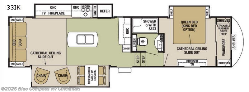 2018 Forest River Cedar Creek 331K - Used Fifth Wheel For Sale by Blue Compass RV Cincinnati in Cincinnati, Ohio features Slideout