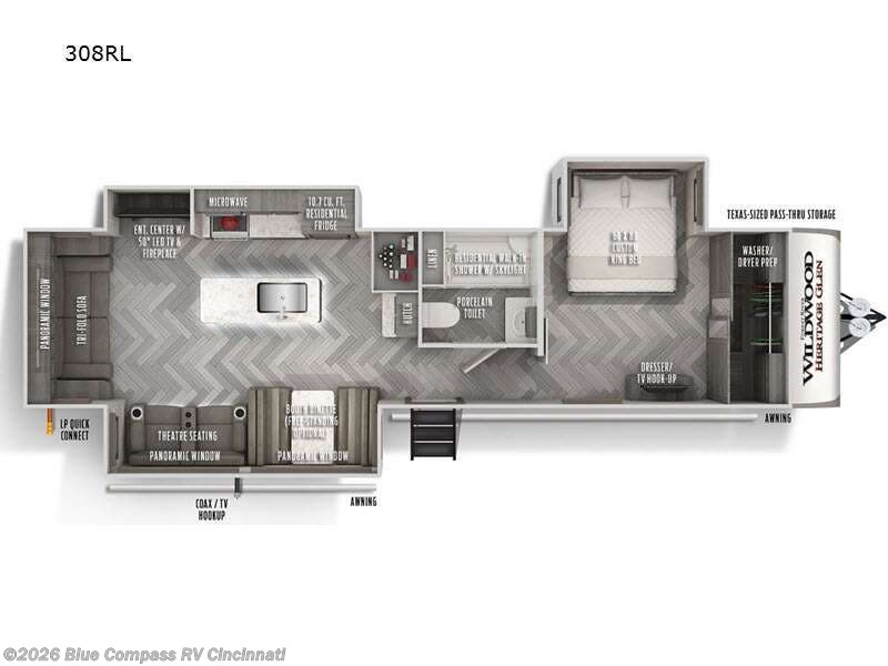 2021 Forest River Wildwood Heritage Glen 308RL - Used Travel Trailer For Sale by Blue Compass RV Cincinnati in Cincinnati, Ohio features Slideout