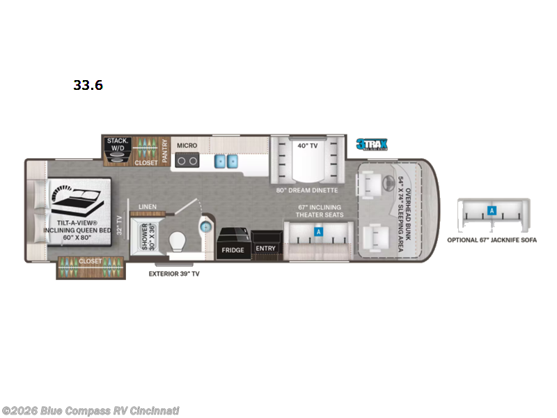 2023 Thor Motor Coach Palazzo 33.6 - Used Class A For Sale by Blue Compass RV Cincinnati in Cincinnati, Ohio features Slideout