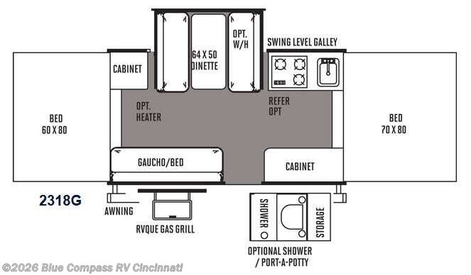 2014 Forest River Rockwood Freedom Series 2318G - Used Popup For Sale by Blue Compass RV Cincinnati in Cincinnati, Ohio features Slideout