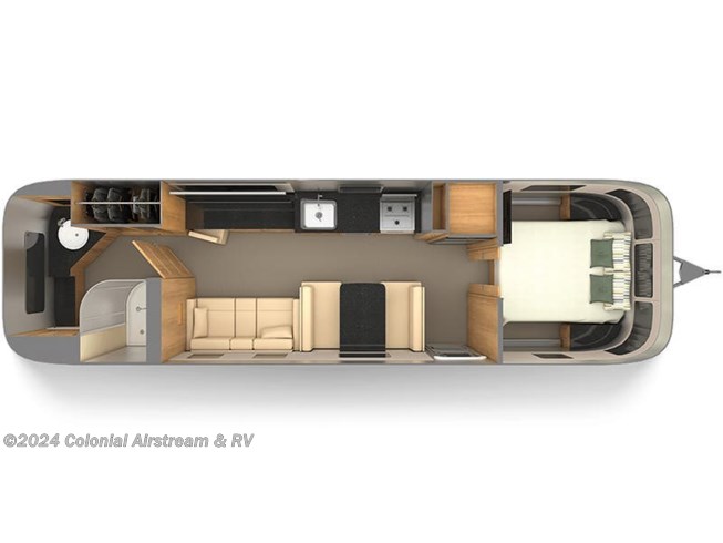 2021 Airstream Classic 33FBQ Queen floorplan image