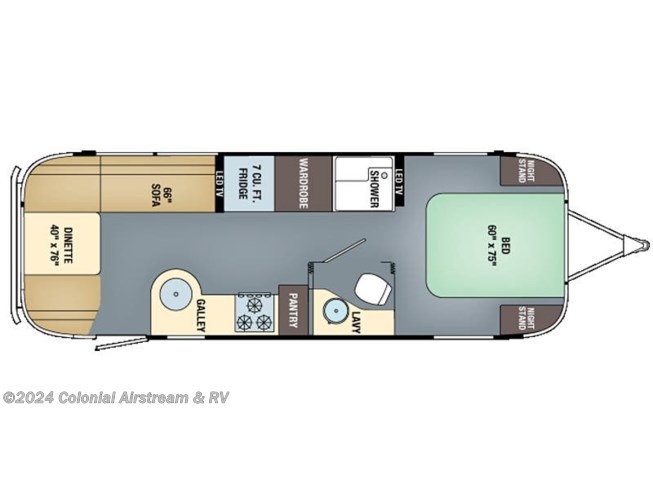 2017 Airstream International Signature 27FBQ Queen floorplan image