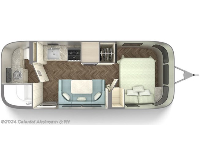 2024 Airstream International 23FBQ Queen floorplan image