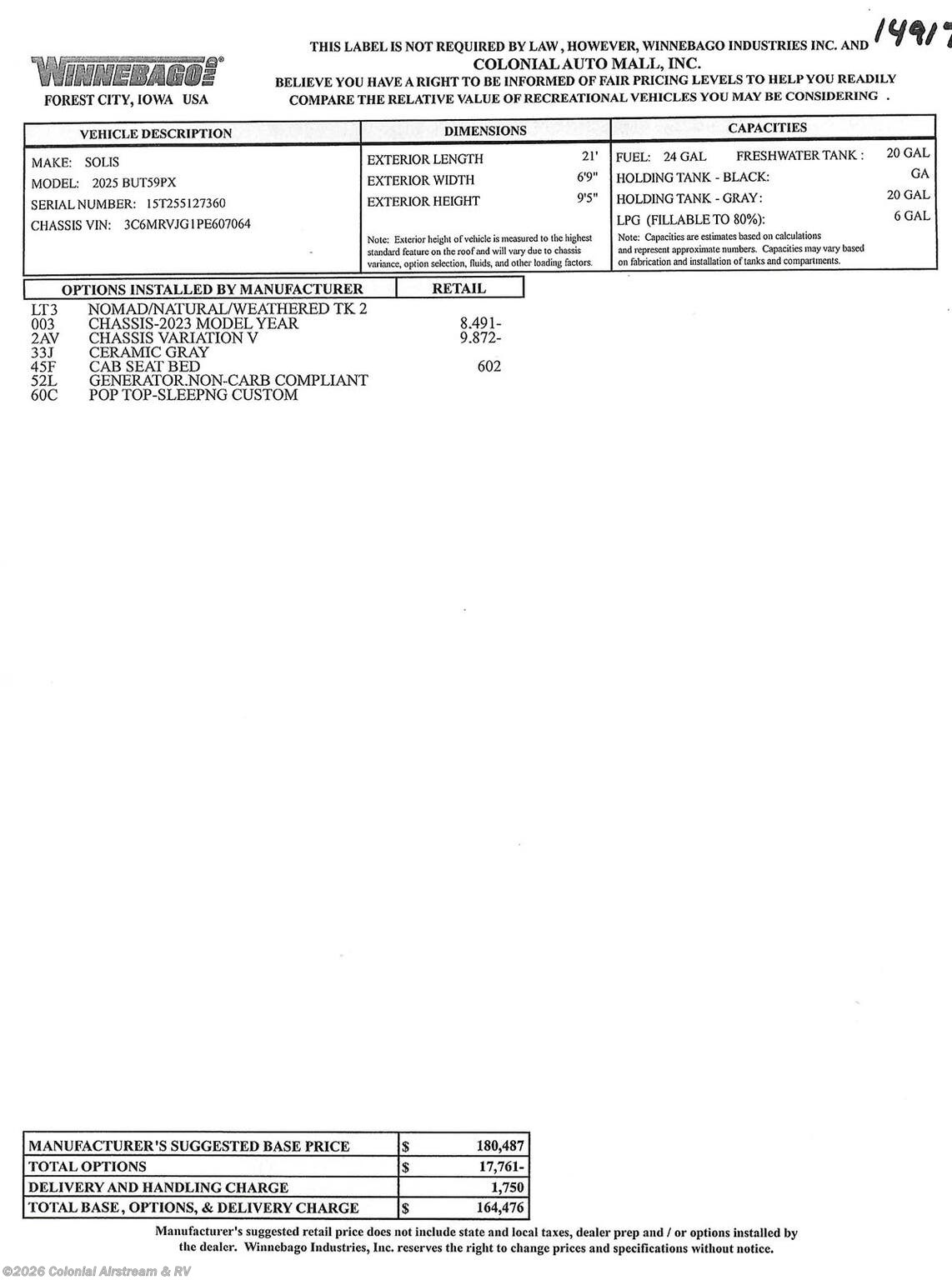 2025 Winnebago Solis 59PX RV for Sale in Millstone Township, NJ 08535