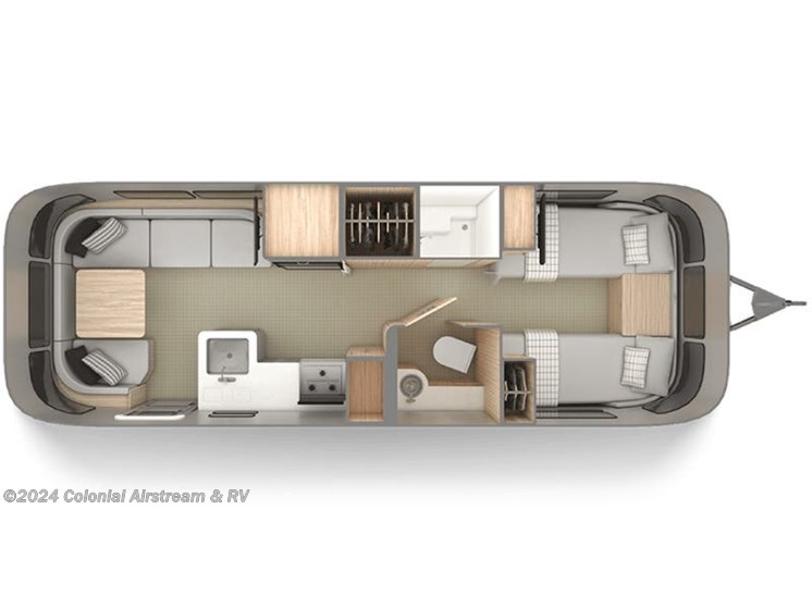 Floorplan of 2025 Airstream Globetrotter 27FBT Twin