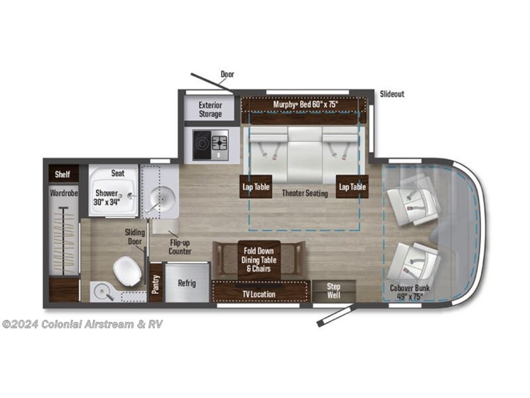 Floorplan of 2025 Winnebago Navion 24T 