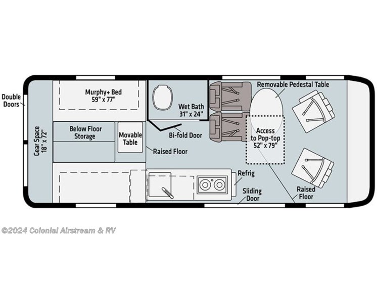 Floorplan of 2022 Winnebago Solis 59PX