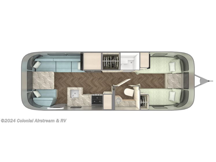 Floorplan of 2025 Airstream International 27FBT Twin Hatch