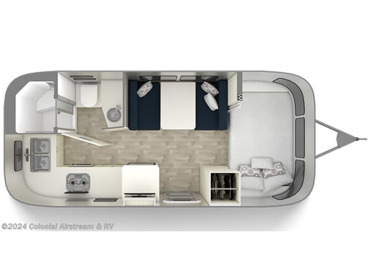 Floorplan of 2025 Airstream Bambi 20FB