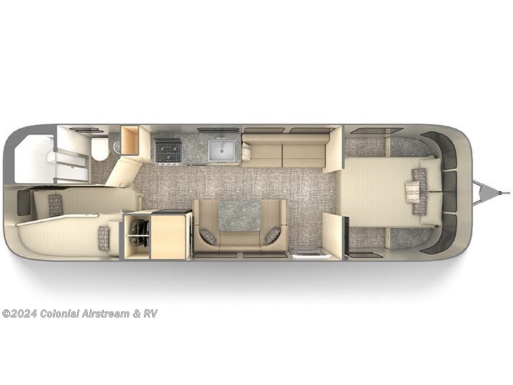 Floorplan of 2025 Airstream Flying Cloud 30FBB Bunk Queen