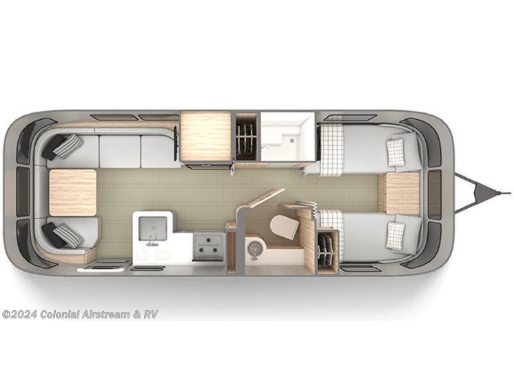 Floorplan of 2025 Airstream Globetrotter 25FBT Twin