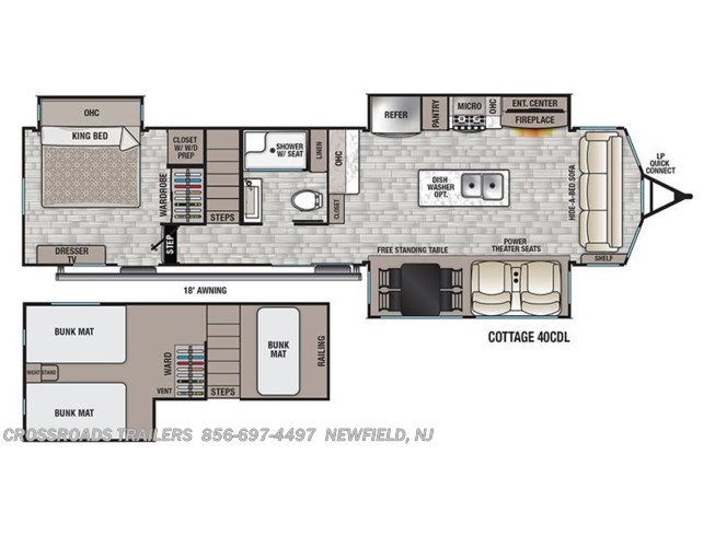 2022 Forest River Cedar Creek Cottage 40CDL floorplan image