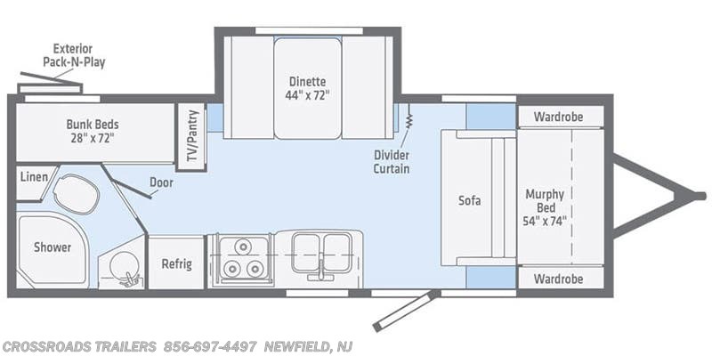 Floorplan of 2022 Winnebago Micro Minnie 2306BHS