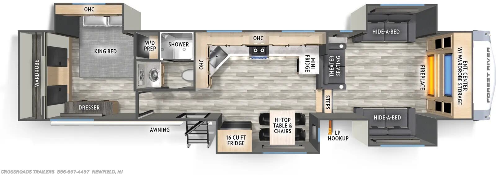 Floorplan of 2025 Forest River Cardinal 35FL