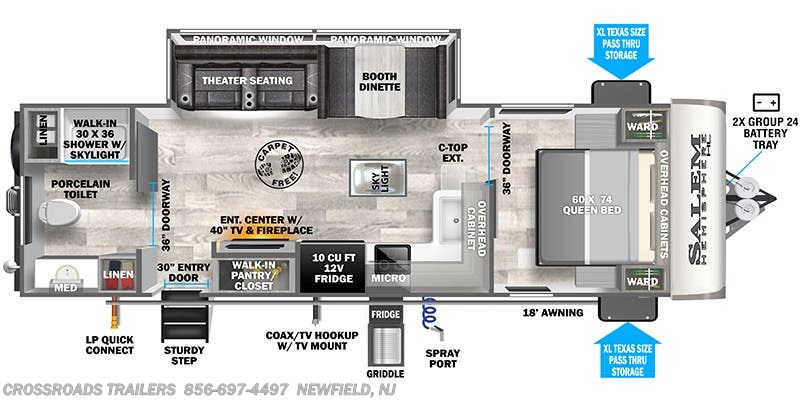 Floorplan of 2023 Forest River Salem Hemisphere Hyper-Lyte 25RBHL