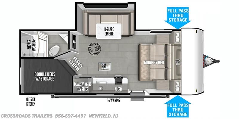 Floorplan of 2025 Forest River Salem FSX 178BHSK