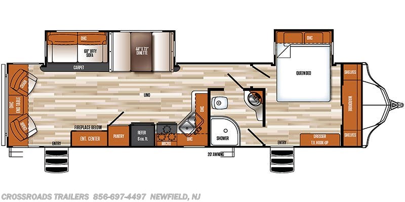 Floorplan of 2018 Forest River Vibe 278RLS