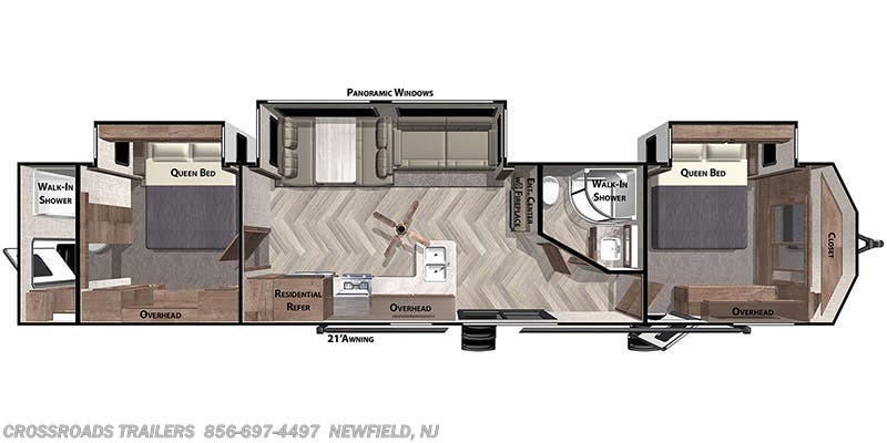 Floorplan of 2021 Forest River Salem Villa 4002Q