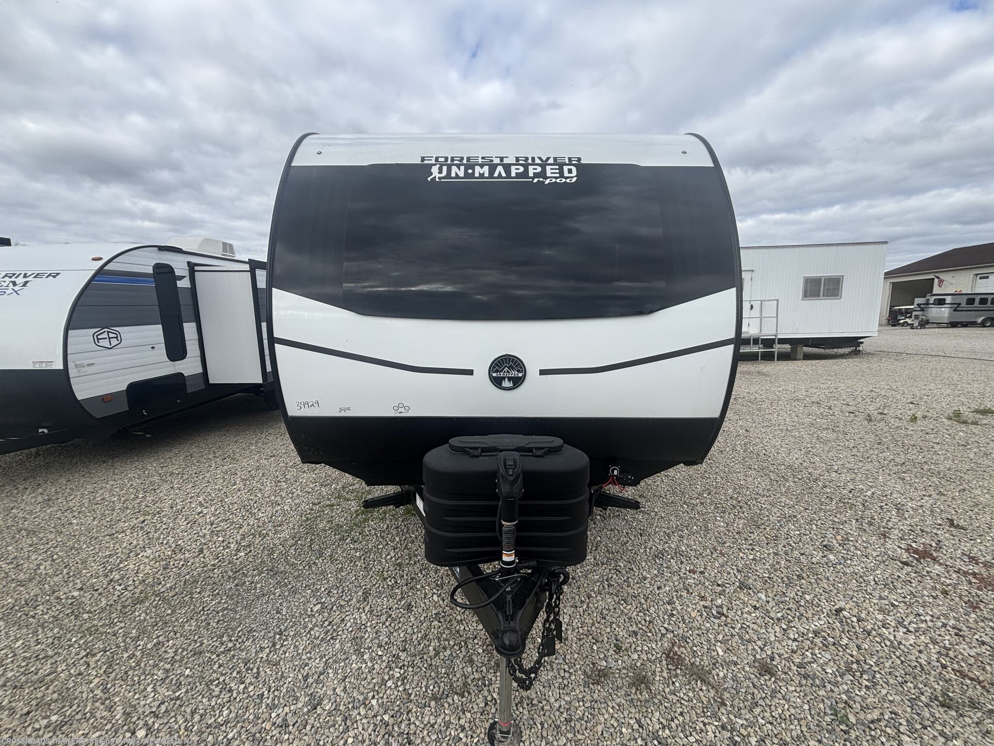 2026 Forest River R-Pod 25RL Un Mapped - New Travel Trailer For Sale by Crossroads Trailer Sales, Inc. in Newfield, New Jersey features Leveling Jacks, Exterior Speakers, Toilet, CO Detector, Backup Monitor
