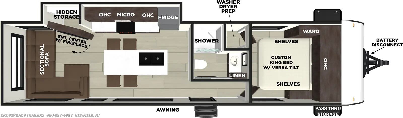 Floorplan of 2026 Forest River Salem 280ZEN