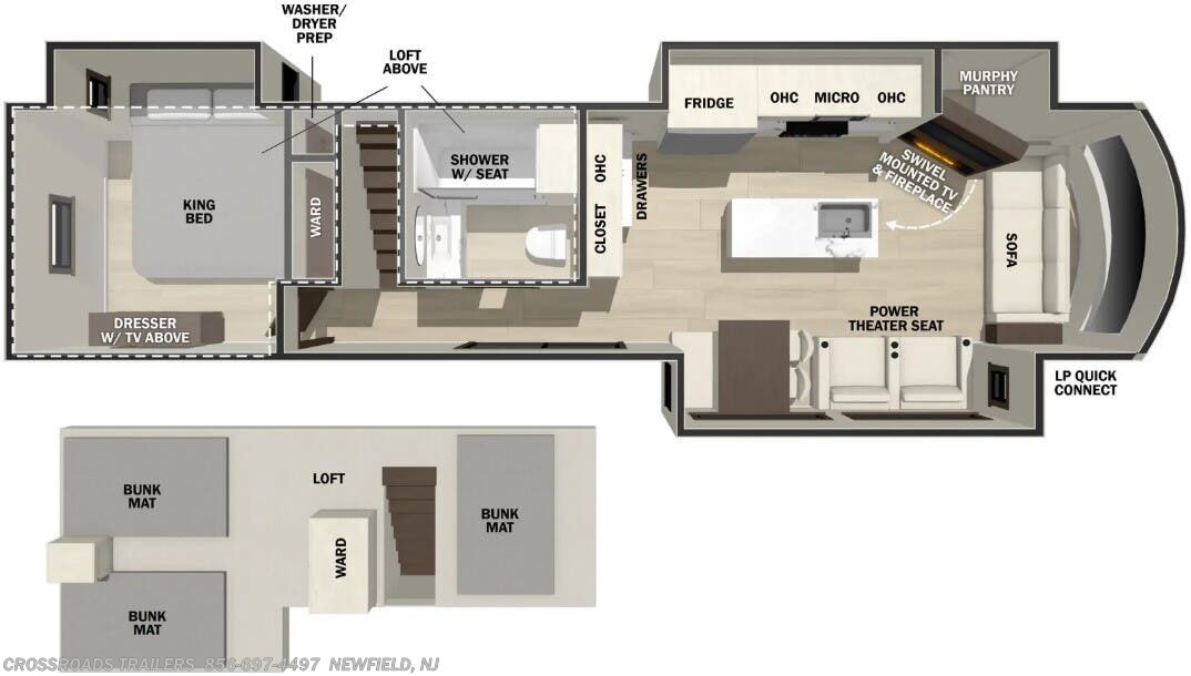 Floorplan of 2026 Forest River Cedar Creek Cottage 40CDL