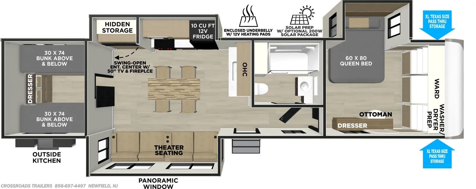 Floorplan of 2026 Forest River Salem Hemisphere 301FAM