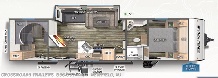 Floorplan of 2024 Forest River Cherokee Grey Wolf 29NM