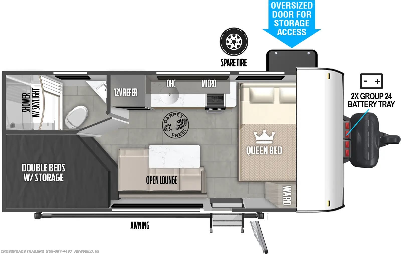 Floorplan of 2026 Forest River Salem FSX 174DBLE