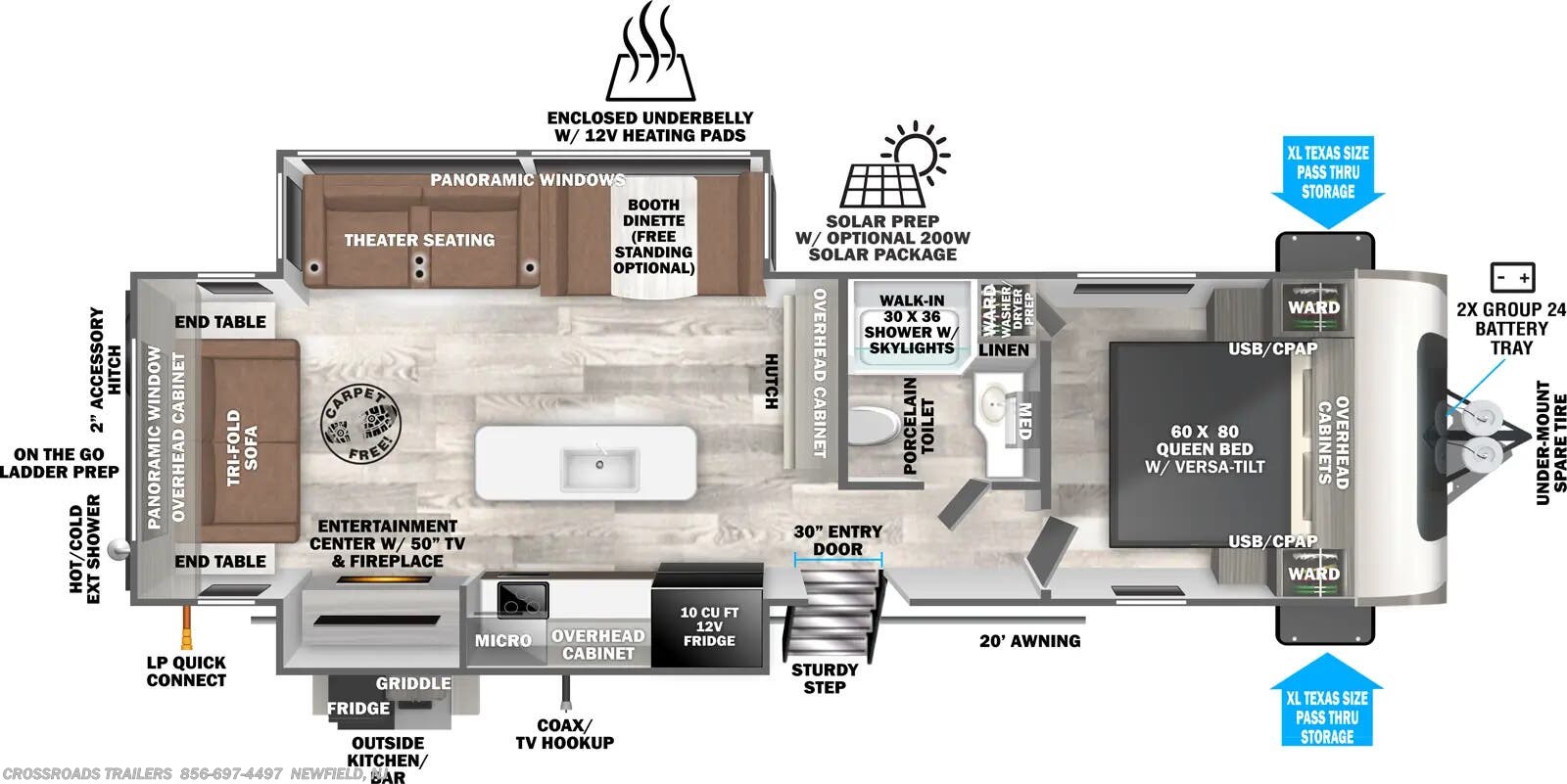 Floorplan of 2026 Forest River Salem Hemisphere 308RL