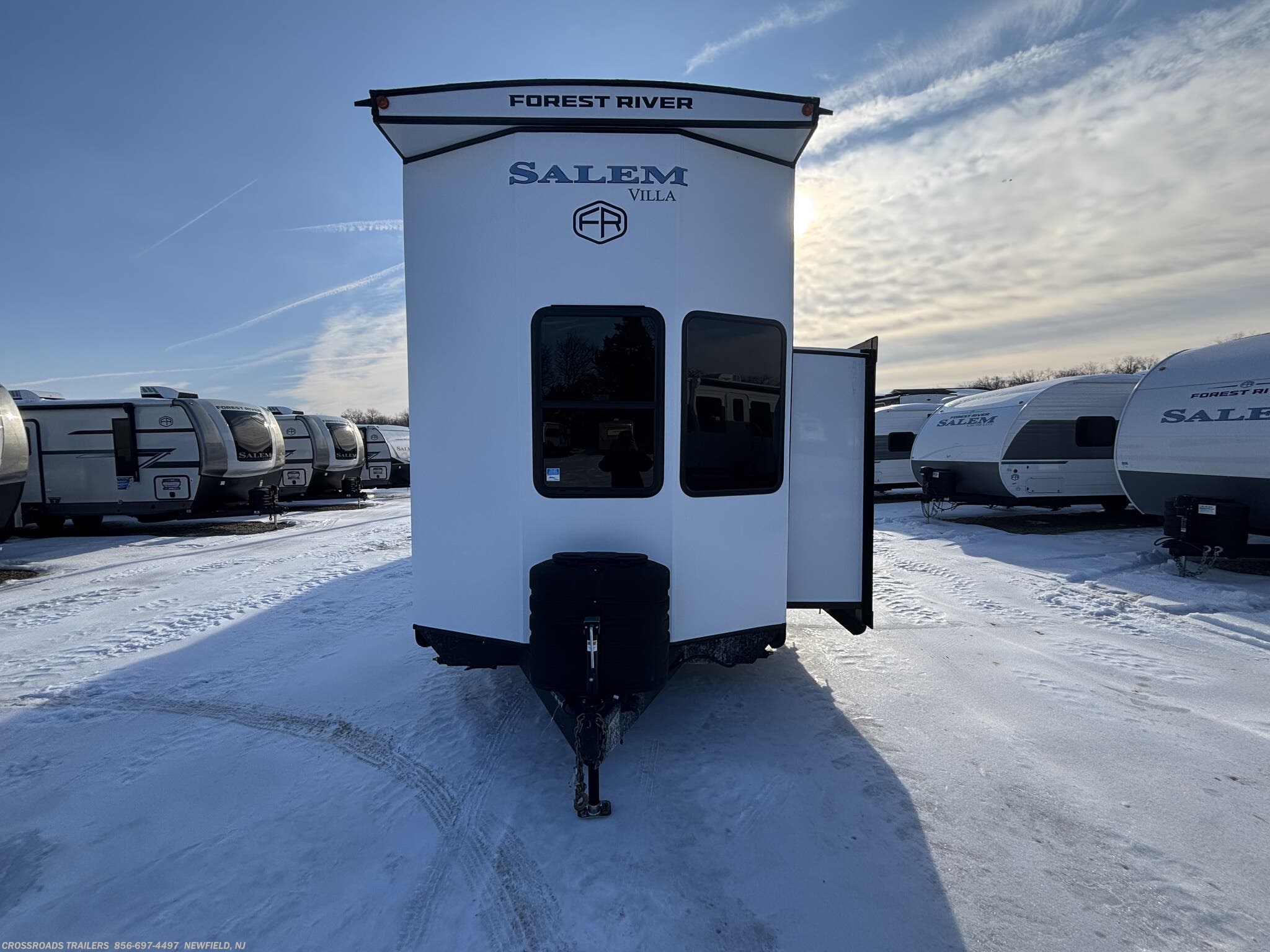 2026 Forest River Salem Villa 40ZZZ - New Destination Trailer For Sale by Crossroads Trailer Sales, Inc. in Newfield, New Jersey features PVC Roof, LP Detector, CO Detector, Smoke Detector, Awning