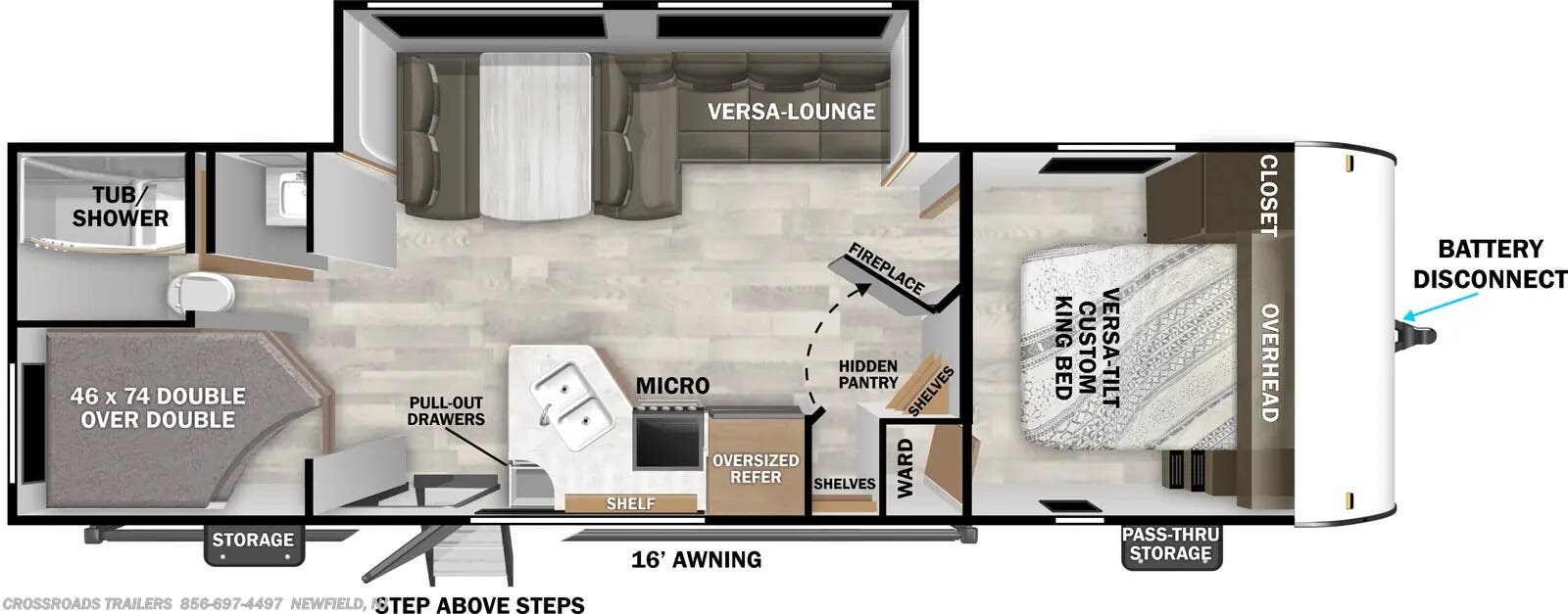 Floorplan of 2026 Forest River Salem Cruise Lite 26ICE