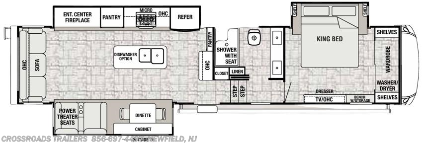 Floorplan of 2019 Forest River Cedar Creek Champagne Edition 38EL