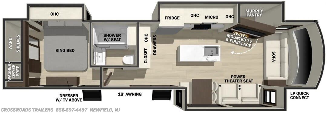 Floorplan of 2026 Forest River Cedar Creek Cottage 40CCK