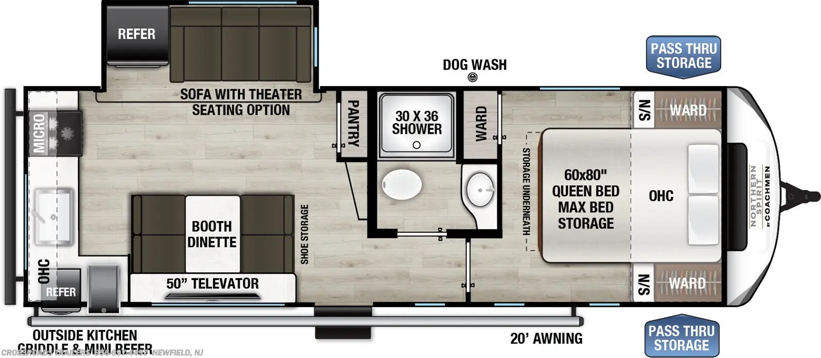 Floorplan of 2026 Coachmen Northern Spirit 2560RK