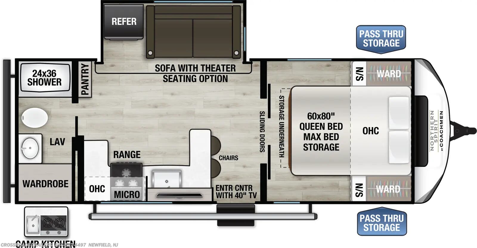 Floorplan of 2026 Coachmen Northern Spirit 2353RB