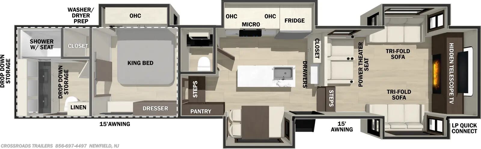 Floorplan of 2026 Forest River Cedar Creek Champagne Edition 370FL