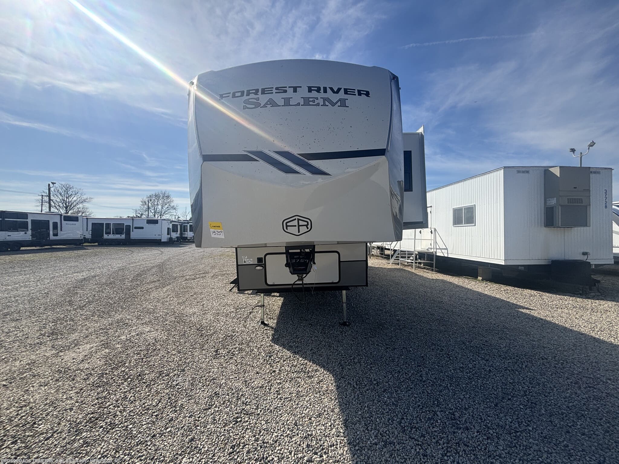 2026 Forest River Salem Hemisphere 376FAM - New Fifth Wheel For Sale by Crossroads Trailer Sales, Inc. in Newfield, New Jersey features Solid Surface Countertops, 50 Amp Service, Smart TV, Refrigerator, Slam Latch Baggage Doors