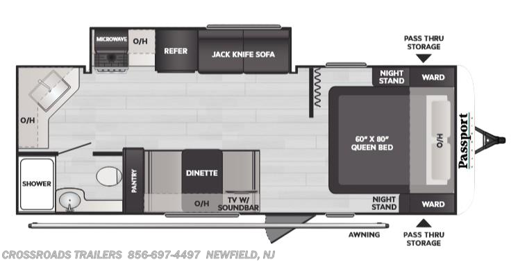 Floorplan of 2025 Keystone Passport Classic 224RK