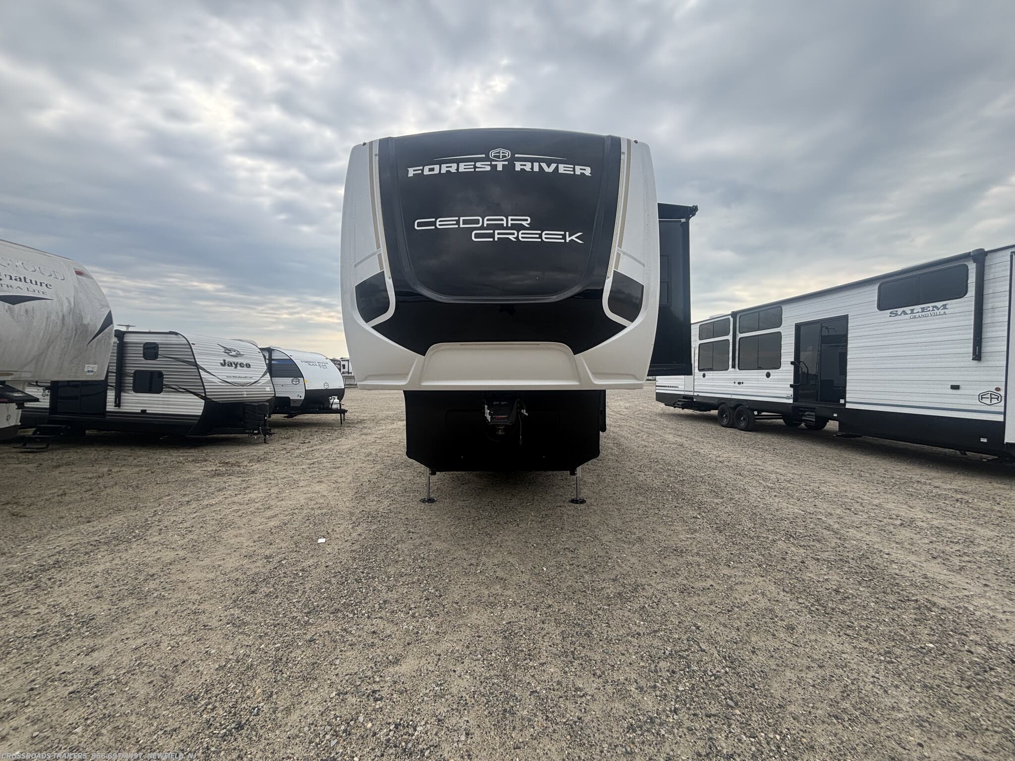 2027 Forest River Cedar Creek 390RKB - New Fifth Wheel For Sale by Crossroads Trailer Sales, Inc. in Newfield, New Jersey features Water Heater, TV, Toilet, Solar Panel, Shower