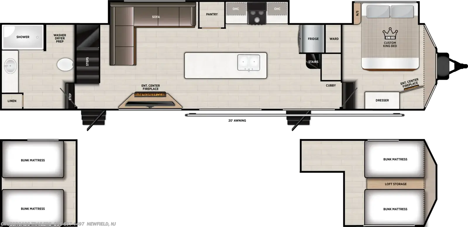 Floorplan of 2027 Forest River Salem Grand Villa 42ICE